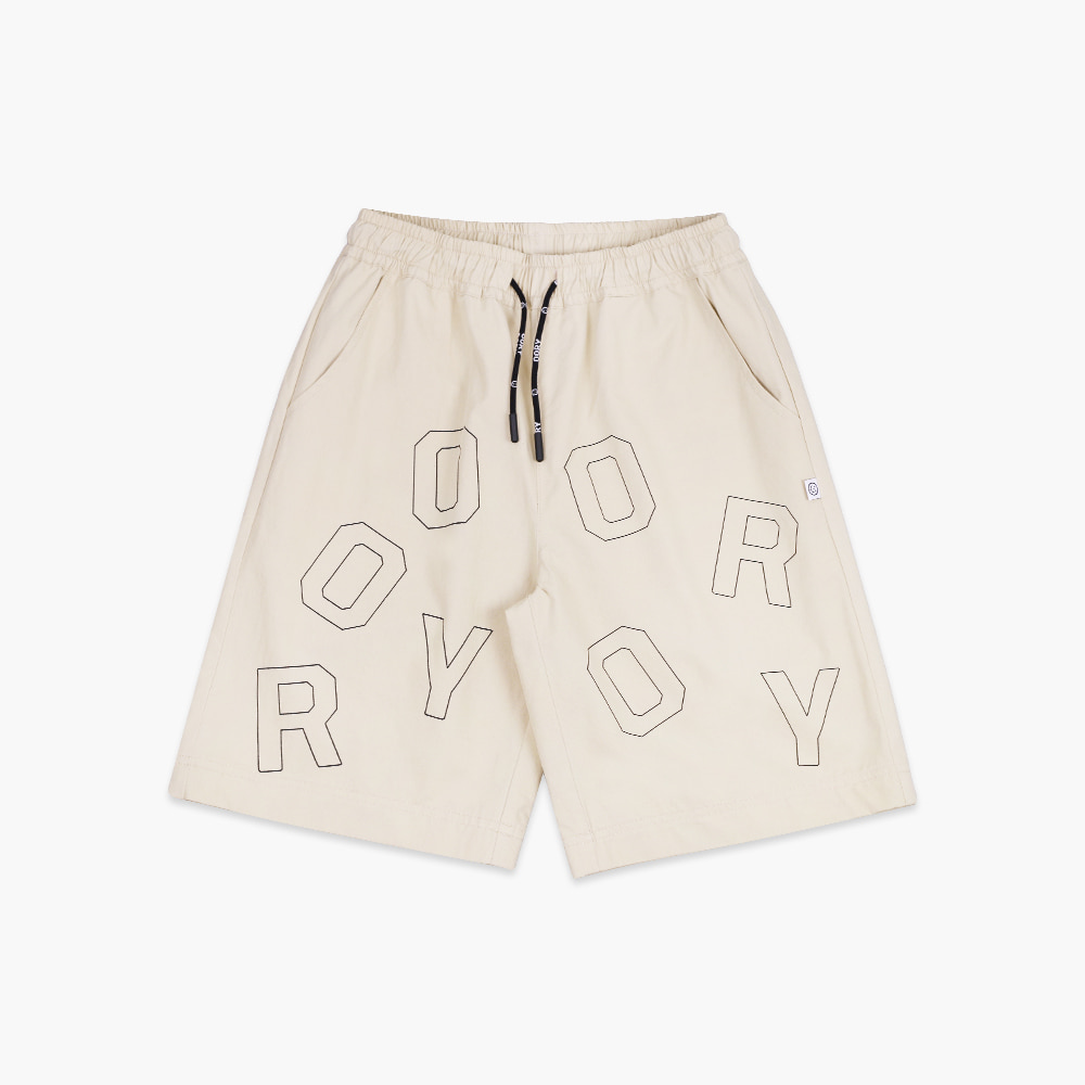 22 S/S OORY lettering shorts - beige ( 2차 입고, 당일 발송 )