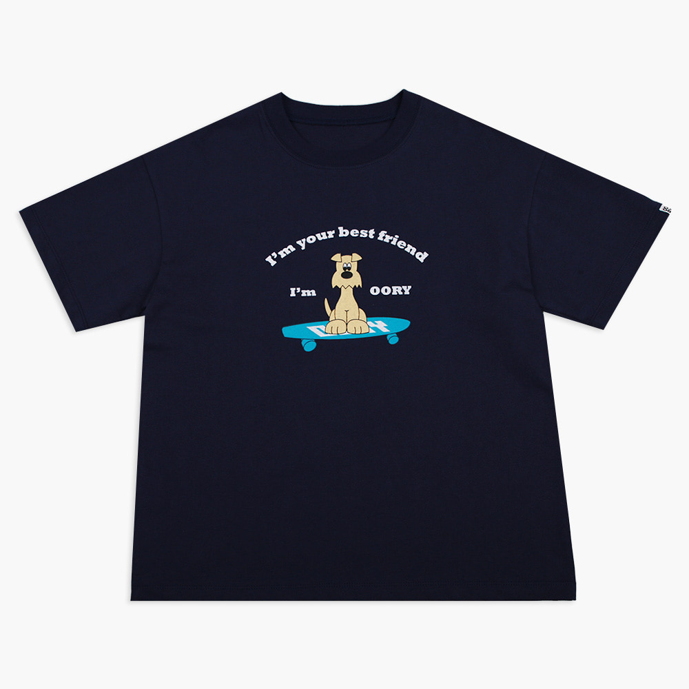 22 S/S OORY Puppy board t-shirt - navy ( 2차 입고, 당일 발송 )