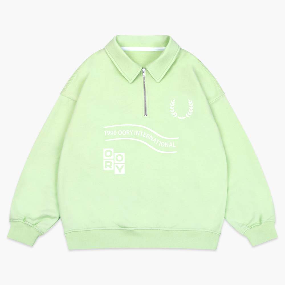 23 S/S OORY Collar half zip up sweatshirt - green